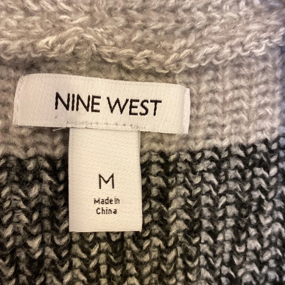 9 West Size Medium Striped Cardigan Sweater - Picture 2 of 5